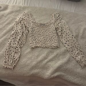 Urban Outfitters Black and White Polka Dot Blouse
